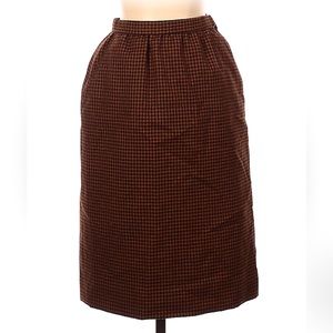 Vintage Oscar de La Renta black and brown block print high waist skirt size 4